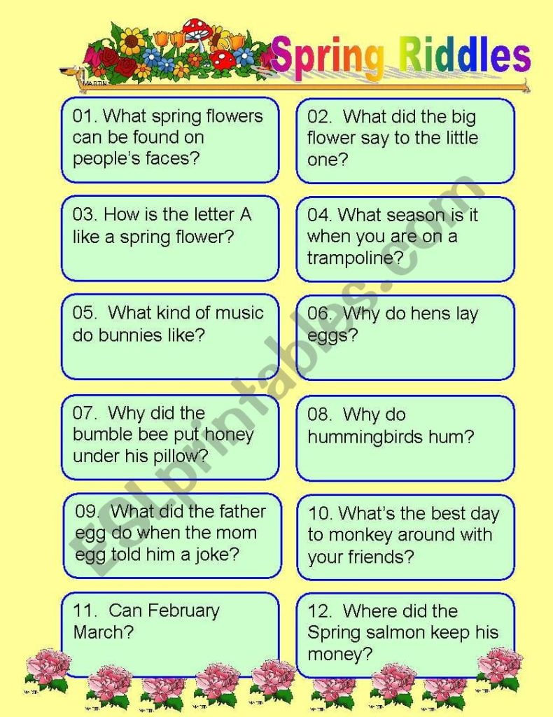 Best spring riddles for students